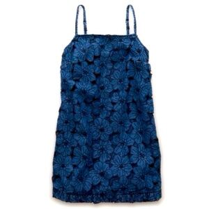 NWT AE floral denim mini shift dress size S